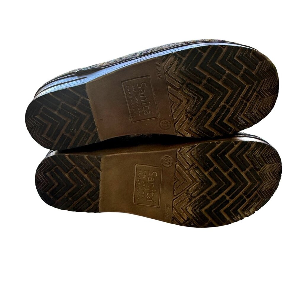 Sanita Womens Clogs Multicolor Knit Chevron Size 37 (US 6.5) Comfortable Slip-On - Picture 8 of 9